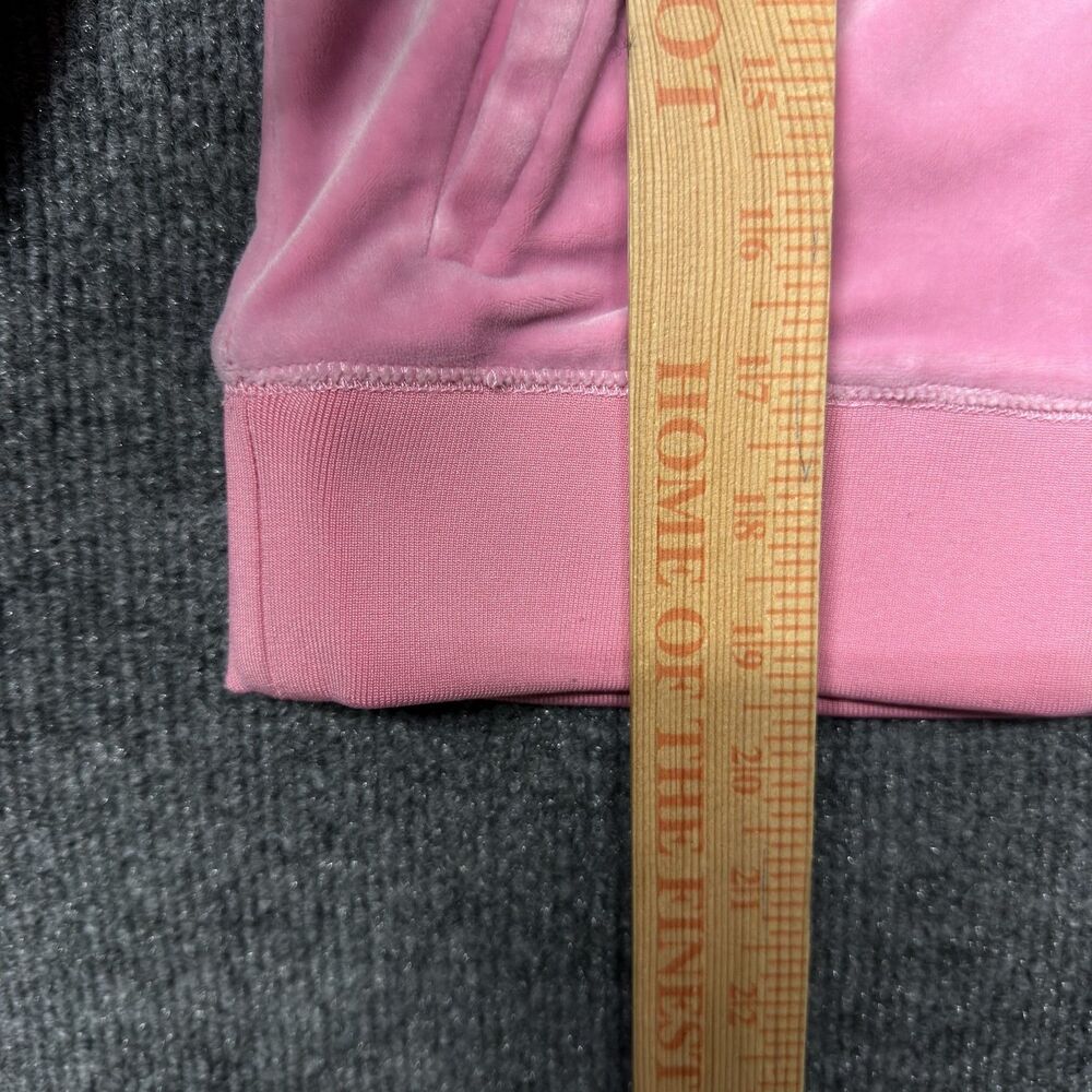 Juicy Couture Velour Hoodie Womens M Pink Full Zip Rhinestone Juicy Y2K Logo - Picture 12 of 16